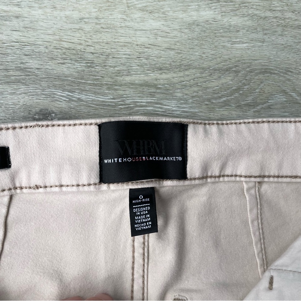 High-Rise Grommet Slim Crop Jean Pants Bone Size 0 WHBM-White House Black Market - Picture 6 of 13